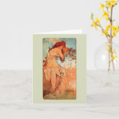 Art Noveau Summer Note of Wenskaart Kaart (Gele Bloem)