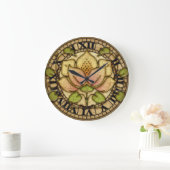 Art Noveau Water Lily Motif Grote Klok (Huis)