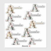 Art Nuevo Letter A Vinyl Name Stickers (Vel)