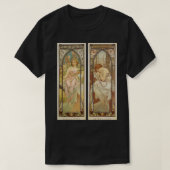 Art Nuevo Women Morning Awaking Alphonse Mucha T-shirt (Design voorkant)