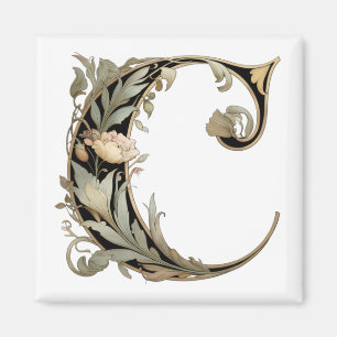Art Nuevo Zwart en Goud Letter C Magneet