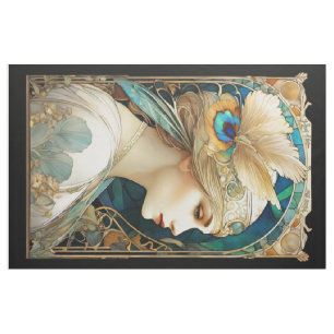 Art Nuovae Victoriaans Stijl Vrouw Quilt Panelen Stof