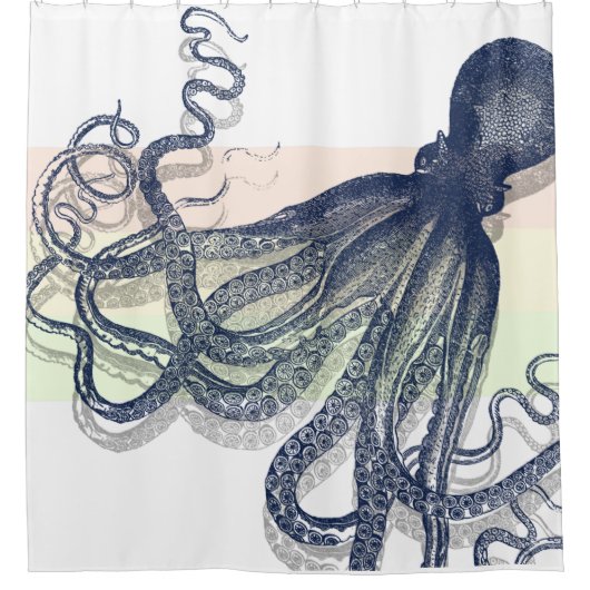  ART OCTOPUS-AFDRUKKING - DELFT BLUE DOUCHEGORDIJN (Voorkant)