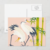 art of beautiful cranes in the bamboo thicket briefkaart (Voorkant / Achterkant)