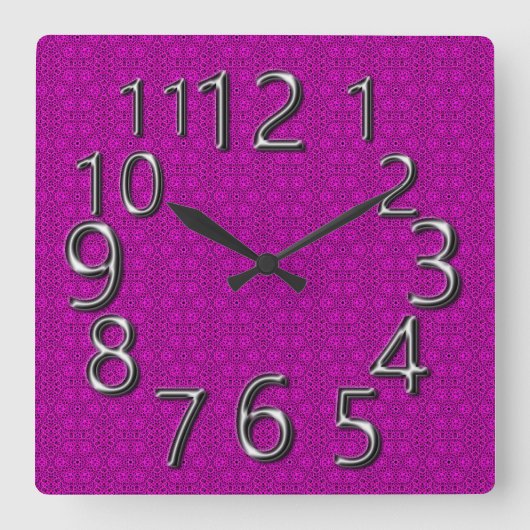 Art-of-time Magnificent Mauve Square Vierkante Klok (Voorkant)