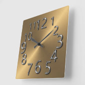 Art-of-time-Silver en Gold Vierkante Klok (Hoek)