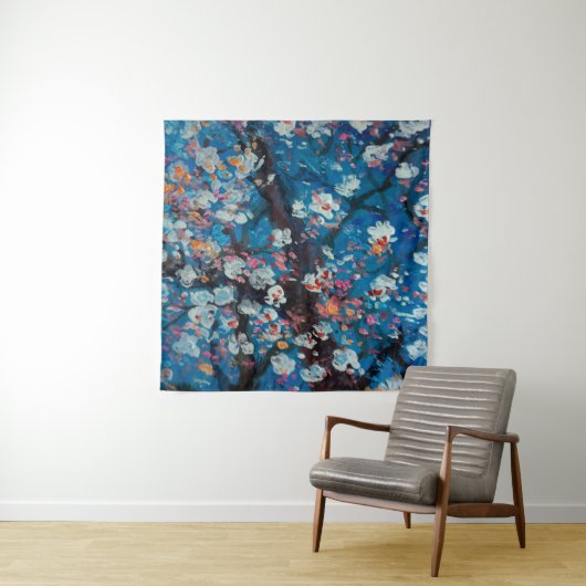 Art oil painting, cherry blossom flower, abstract, wandkleed (In situ)