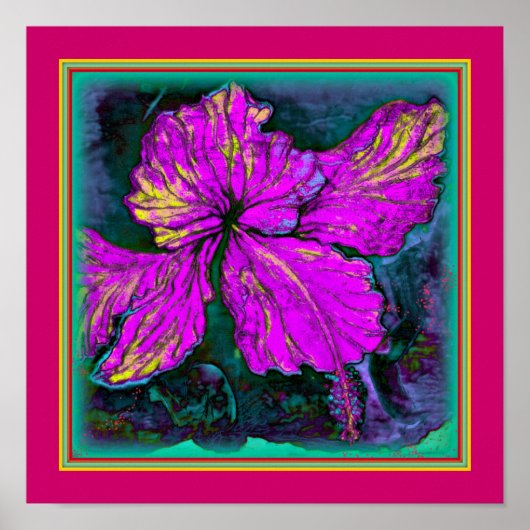 ART-ON-CANVAS."Hibiscus Hovering" Poster (Voorkant)