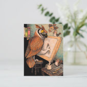 Art Owl Briefkaart (Staand voorkant)