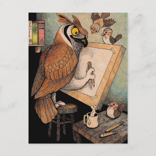 Art Owl Briefkaart (Voorkant)