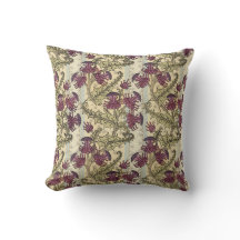 Art Paarse Thistle Flower Pillow