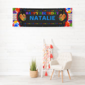 Art Paint Happy Birthday - persoonlijke banner (Insitu)