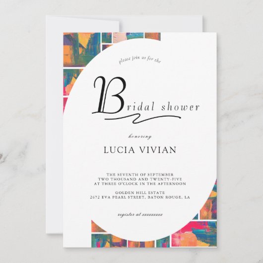 Art Paint Kleurrijk Modern Abstract Vrijgezellenfe Kaart (Voorkant)