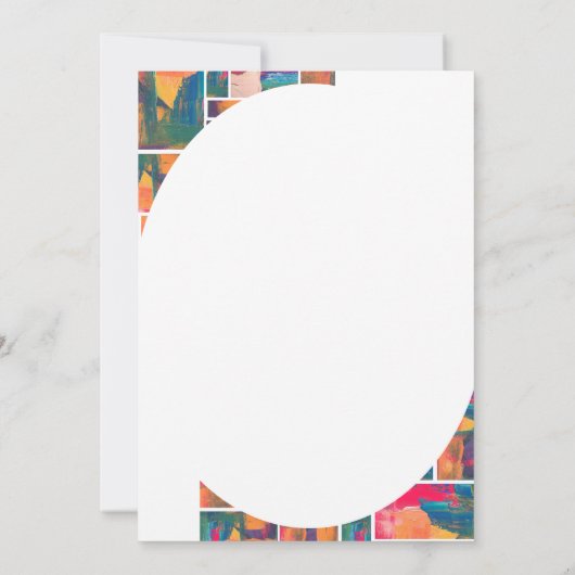 Art Paint Kleurrijk Modern Abstract Vrijgezellenfe Kaart (Achterkant)