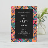 Art Paint Kleurrijke Moderne Abstracte bruiloft Kaart (Staand voorkant)