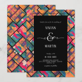 Art Paint Kleurrijke Moderne Abstracte bruiloft Kaart (Voorkant / Achterkant)