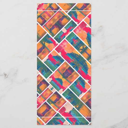 Art Paint Kleurrijke Moderne Abstracte bruiloft Menu (Achterkant)