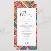 Art Paint Kleurrijke Moderne Abstracte bruiloft Menu (Voorkant / Achterkant)