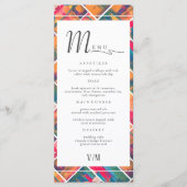 Art Paint Kleurrijke Moderne Abstracte bruiloft Menu (Voorkant)