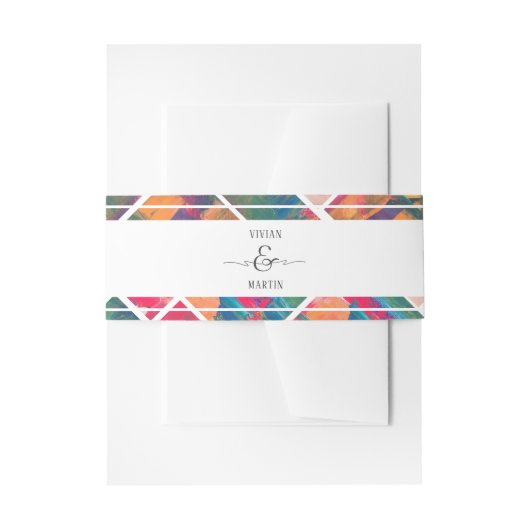 Art Paint Kleurrijke Moderne Abstracte bruiloft Uitnodigingen Wikkel (Voorkant Voorbeeld)