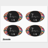 Art Paint Kleurrijke Moderne Abstracte Dank u Ovale Sticker (Vel)