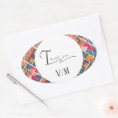 Art Paint Kleurrijke Moderne Abstracte Dank u Ovale Sticker (Envelop)