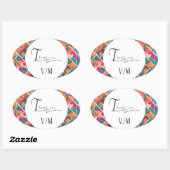 Art Paint Kleurrijke Moderne Abstracte Dank u Ovale Sticker (Vel)