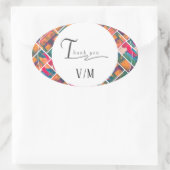 Art Paint Kleurrijke Moderne Abstracte Dank u Ovale Sticker (Tas)