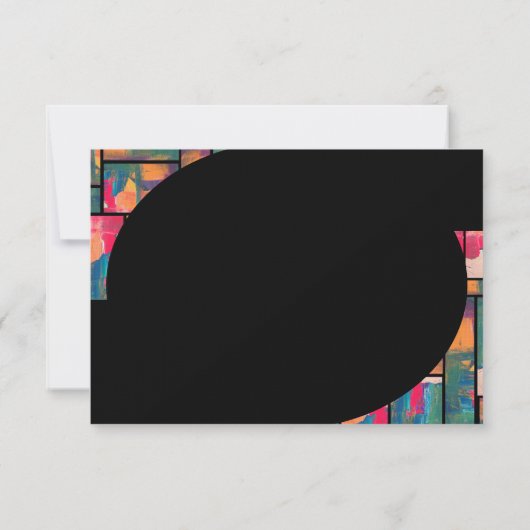 Art Paint Kleurrijke Moderne Abstracte Huwelijk RS Kaart (Achterkant)