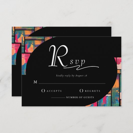 Art Paint Kleurrijke Moderne Abstracte Huwelijk RS Kaart (Voorkant / Achterkant)