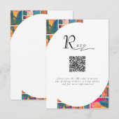 Art Paint Kleurrijke Moderne Abstracte QR Code Tro Informatiekaartje (Voorkant / Achterkant)