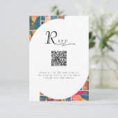 Art Paint Kleurrijke Moderne Abstracte QR Code Tro Informatiekaartje (Staand voorkant)