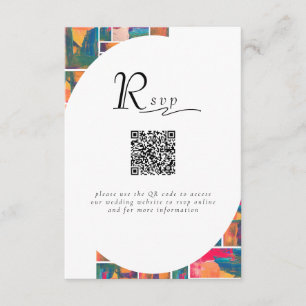 Art Paint Kleurrijke Moderne Abstracte QR Code Tro Informatiekaartje
