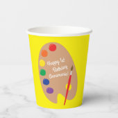 Art Paint Palet Schattige 1e Verjaardagsfeest Kind Papieren Bekers (Achterkant)