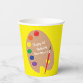 Art Paint Palet Schattige 1e Verjaardagsfeest Kind Papieren Bekers (Voorkant)