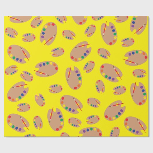 Art Paint Palette Cute 1e verjaardag Cadeaupapier (Vlak)