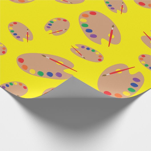 Art Paint Palette Cute 1e verjaardag Cadeaupapier (Hoek)