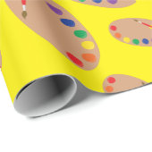 Art Paint Palette Cute 1e verjaardag Cadeaupapier (Rol Hoek)