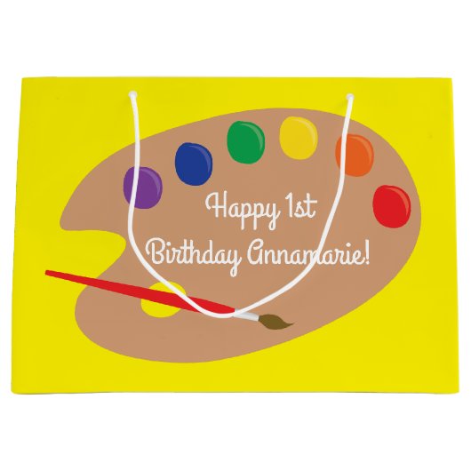 Art Paint Palette Cute 1e verjaardag Groot Cadeauzakje (Voorkant)
