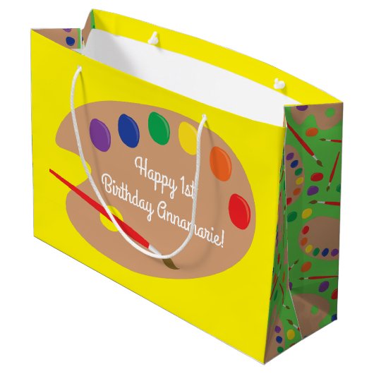 Art Paint Palette Cute 1e verjaardag Groot Cadeauzakje (Achterkant Gekanteld)
