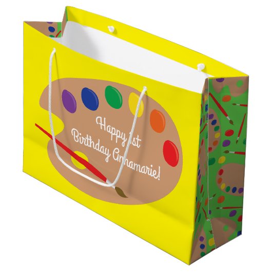 Art Paint Palette Cute 1e verjaardag Groot Cadeauzakje (Voorkant Gekanteld)