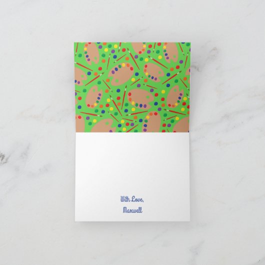 Art Paint Palette Cute 1e verjaardag Kaart (Binnen)