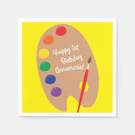 Art Paint Palette Cute 1e verjaardag Servet (Voorkant)