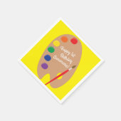Art Paint Palette Cute 1e verjaardag Servet (Hoek)