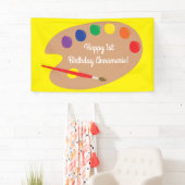 Art Paint Palette Cute 1e verjaardag Spandoek (Insitu)