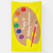 Art Paint Palette Cute 1e verjaardag Spandoek (Verticaal)