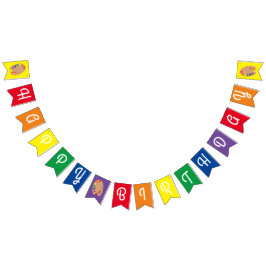 Art Paint Palette Cute 1e verjaardag Vlaggetjes