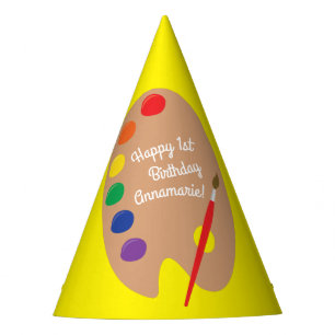 Art Paint Palette Cute 1st Birthday Party Feesthoedjes