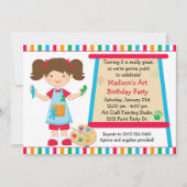 Art Paint Party Birthday Kaart (Voorkant)