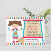 Art Paint Party Birthday Kaart (Staand voorkant)